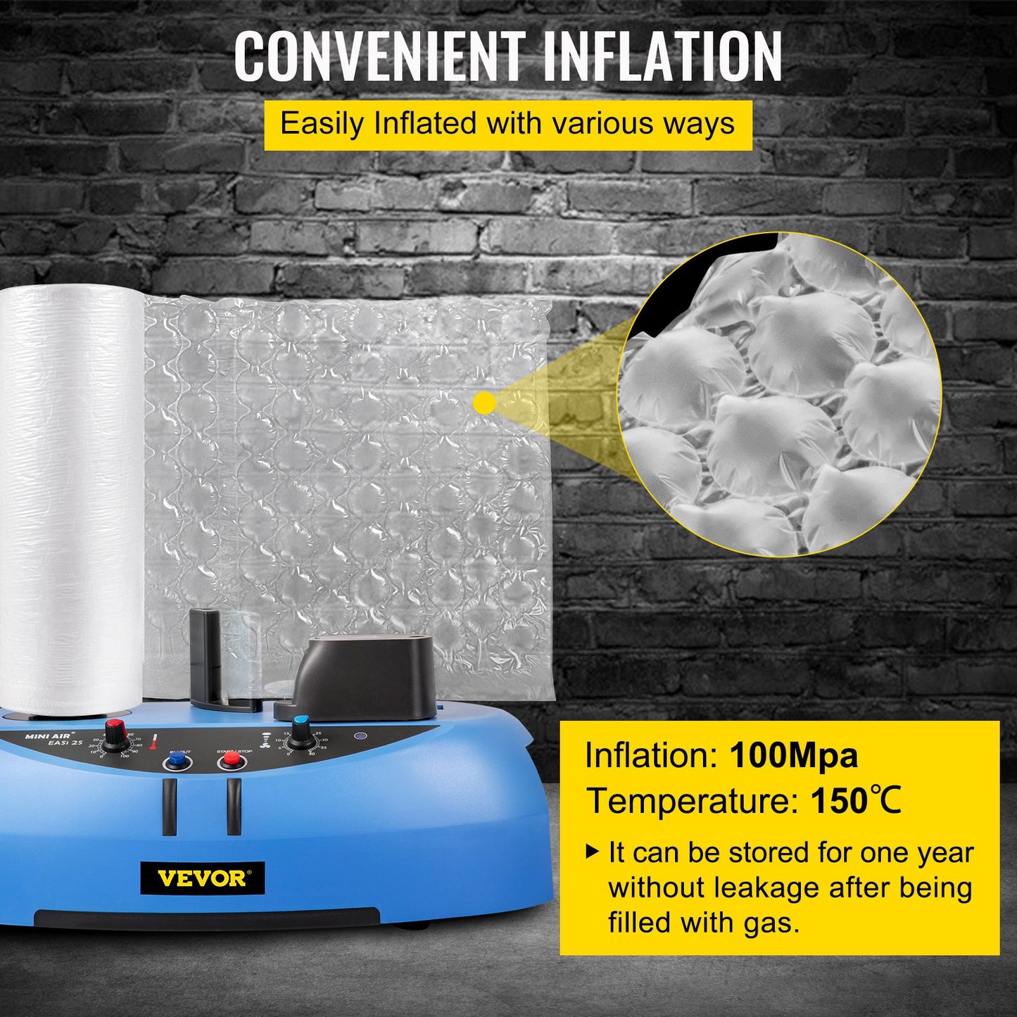 Air Cushion Film, 984 Ft Längd Air Kudde Bubble Bags Film, 16 tums bredd Film, Roll Bubble Bags Film för Wrap Machine