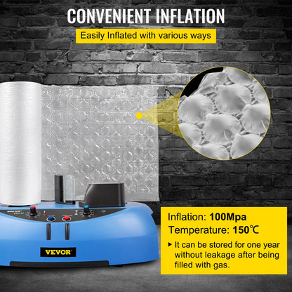 Air Cushion Film, 984 Ft Längd Air Kudde Bubble Bags Film, 16 tums bredd Film, Roll Bubble Bags Film för Wrap Machine