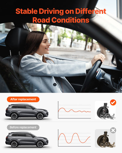 Front Air Shock Absorber Strut, 2 PCS, Compatible with Cadillac Escalade/ESV/EXT, GMC Sierra, Chevrolet Avalanche/Silverado/Suburban/Tahoe, Replacement for 19300066 22853793 19368455 19368456