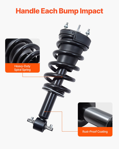 Front Air Shock Absorber Strut, 2 PCS, Compatible with Cadillac Escalade/ESV/EXT, GMC Sierra, Chevrolet Avalanche/Silverado/Suburban/Tahoe, Replacement for 19300066 22853793 19368455 19368456