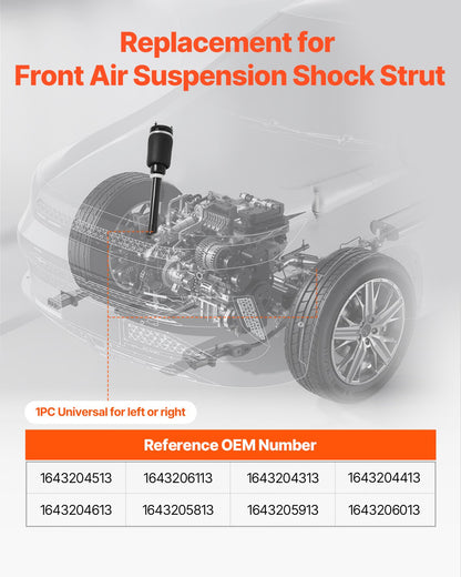 Front Air Suspension Struts Shock Absorbers, Compatible With Mercedes Benz W164 Front Without ADS (2005-2011) GL350 GL450, Replacement for 1643204513 1643206113 1643204313 1643204413 1643204613