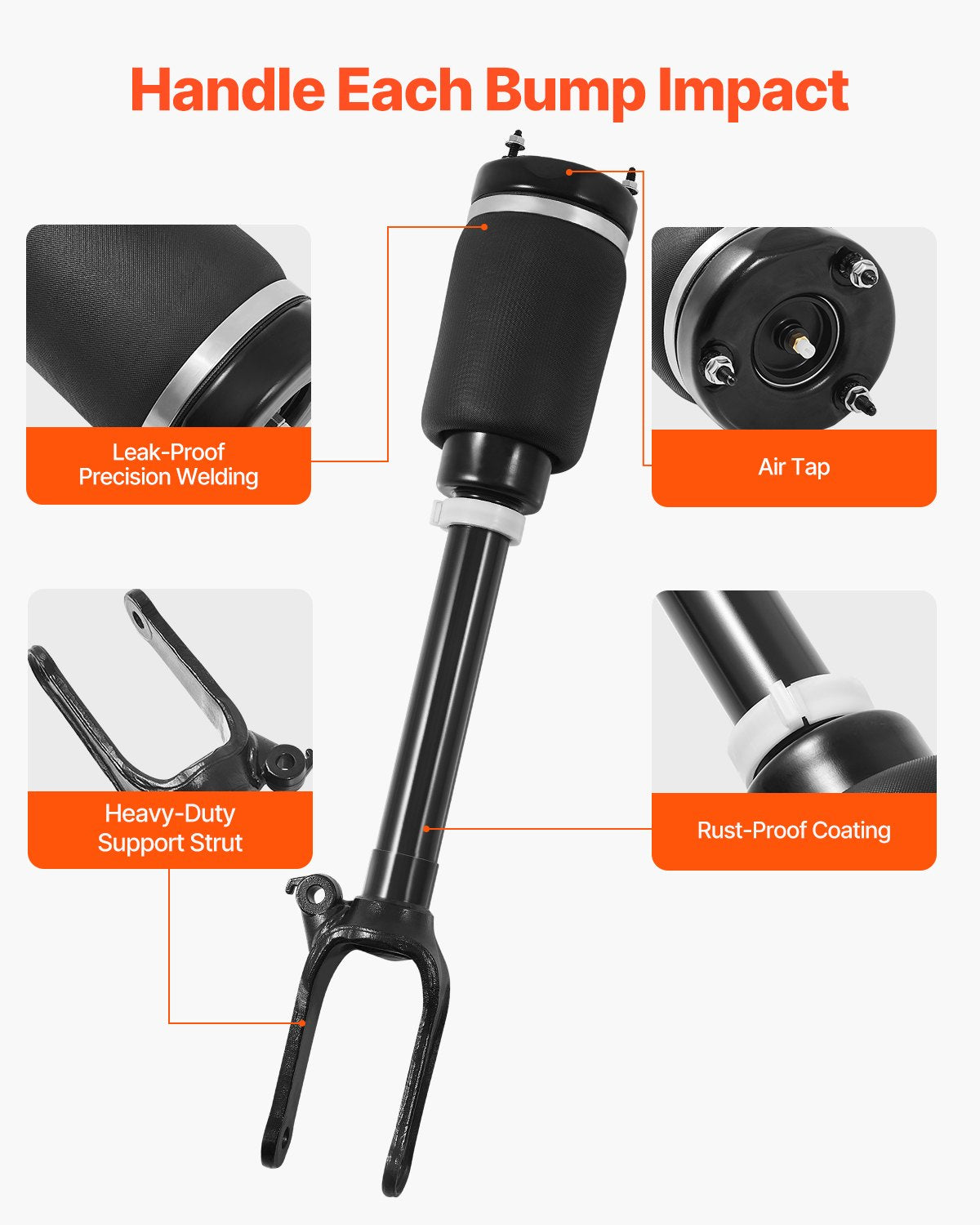 Front Air Suspension Struts Shock Absorbers, Compatible With Mercedes Benz W164 Front Without ADS (2005-2011) GL350 GL450, Replacement for 1643204513 1643206113 1643204313 1643204413 1643204613
