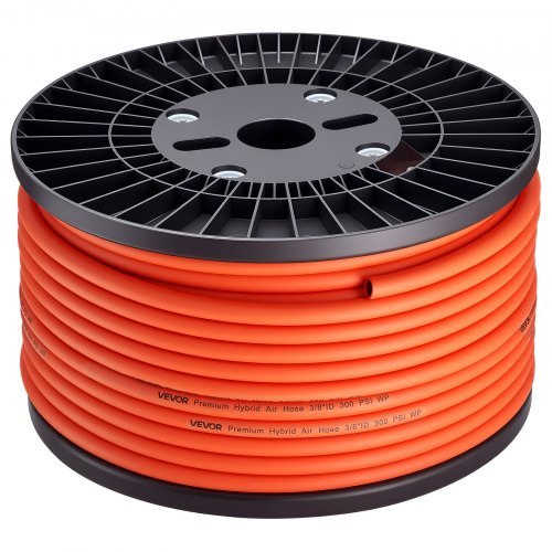 Air Hose, 3/8'' x 250ft Hybrid Air Hose, Lightweight, Kink Resistant, Pneumatic Hoses with Three-Layer Hybrid Material for Auto, Home & Building, 300 PSI, All-Weather Flexibility, Orange