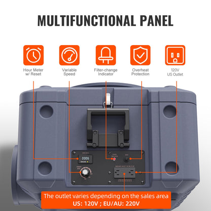 Air Scrubber with 3-Stage Filtration, Stackable Negative Air Machine 550 CFM, Air Cleaner with MERV10, Carbon, H13 HEPA, for Home, Industrial and Commercial Use