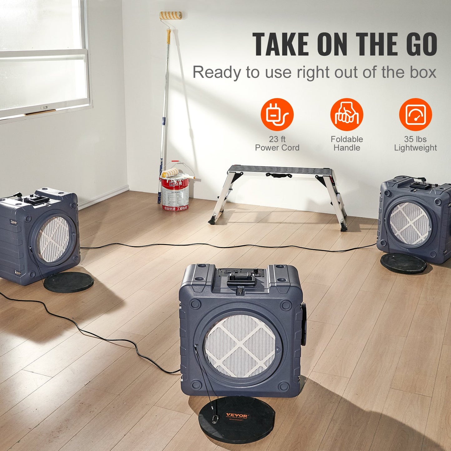 Luftreiniger mit 3-fach stapelbarer Negativluftmaschine 550 CFM