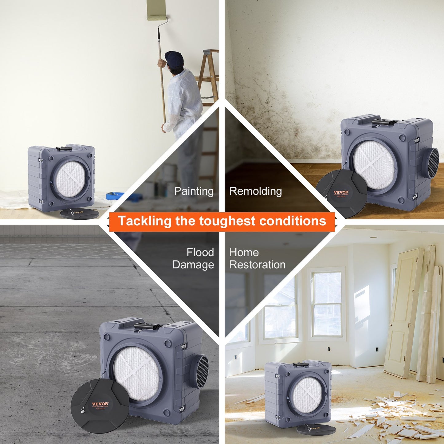 Luftreiniger mit 3-Stoff-Stapel-Unterdruckmaschine mit 800 CFM