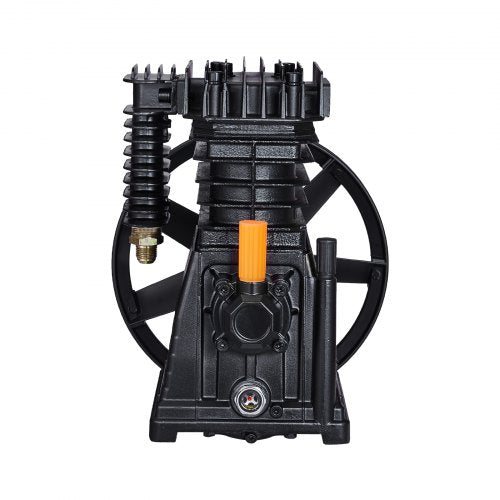 Air Compressor Pump Head, 3HP 5.8CFM @ 90PSI, Twin Cylinder Oil Lubricated Air Compressor Piston Pump Head, Single-Stage Aluminum Air Compressor Pump Replacement with Max. 116PSI Pressure