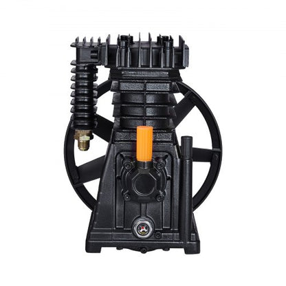 Air Compressor Pump Head, 3HP 5.8CFM @ 90PSI, Twin Cylinder Oil Lubricated Air Compressor Piston Pump Head, Single-Stage Aluminum Air Compressor Pump Replacement with Max. 116PSI Pressure