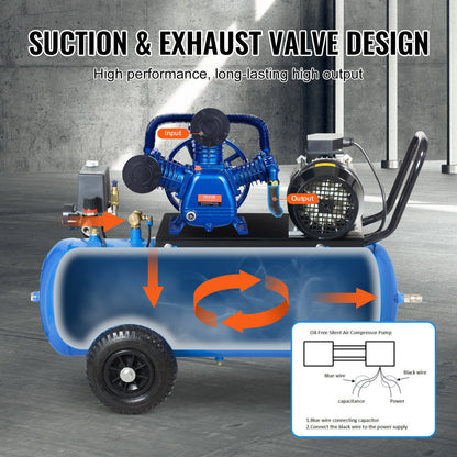 Air Compressor Pump Head, 10HP 17.5CFM @ 90PSI, 3-Cylinder Oil Lubricated Air Compressor Piston Pump Head, Dual Stage V-Type Cast Iron Air Compressor Pump Replacement with Max. 185PSI Pressure