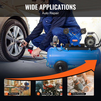 Air Compressor Pump Head, 3HP 6.25CFM @ 90PSI, Twin Cylinder Oil Lubricated Air Compressor Piston Pump Head, Single Stage V-Type Cast Iron Air Compressor Pump Replacement with Max. 116PSI Pressure