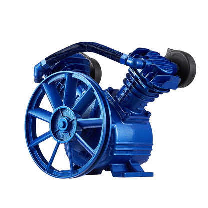 Air Compressor Pump Head, 3HP 6.25CFM @ 90PSI, Twin Cylinder Oil Lubricated Air Compressor Piston Pump Head, Single Stage V-Type Cast Iron Air Compressor Pump Replacement with Max. 116PSI Pressure