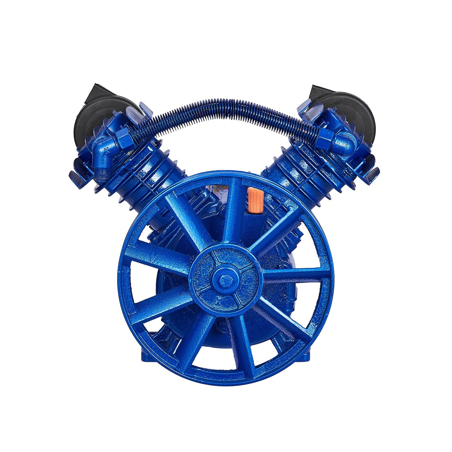 Air Compressor Pump Head, 3HP 6.25CFM @ 90PSI, Twin Cylinder Oil Lubricated Air Compressor Piston Pump Head, Single Stage V-Type Cast Iron Air Compressor Pump Replacement with Max. 116PSI Pressure