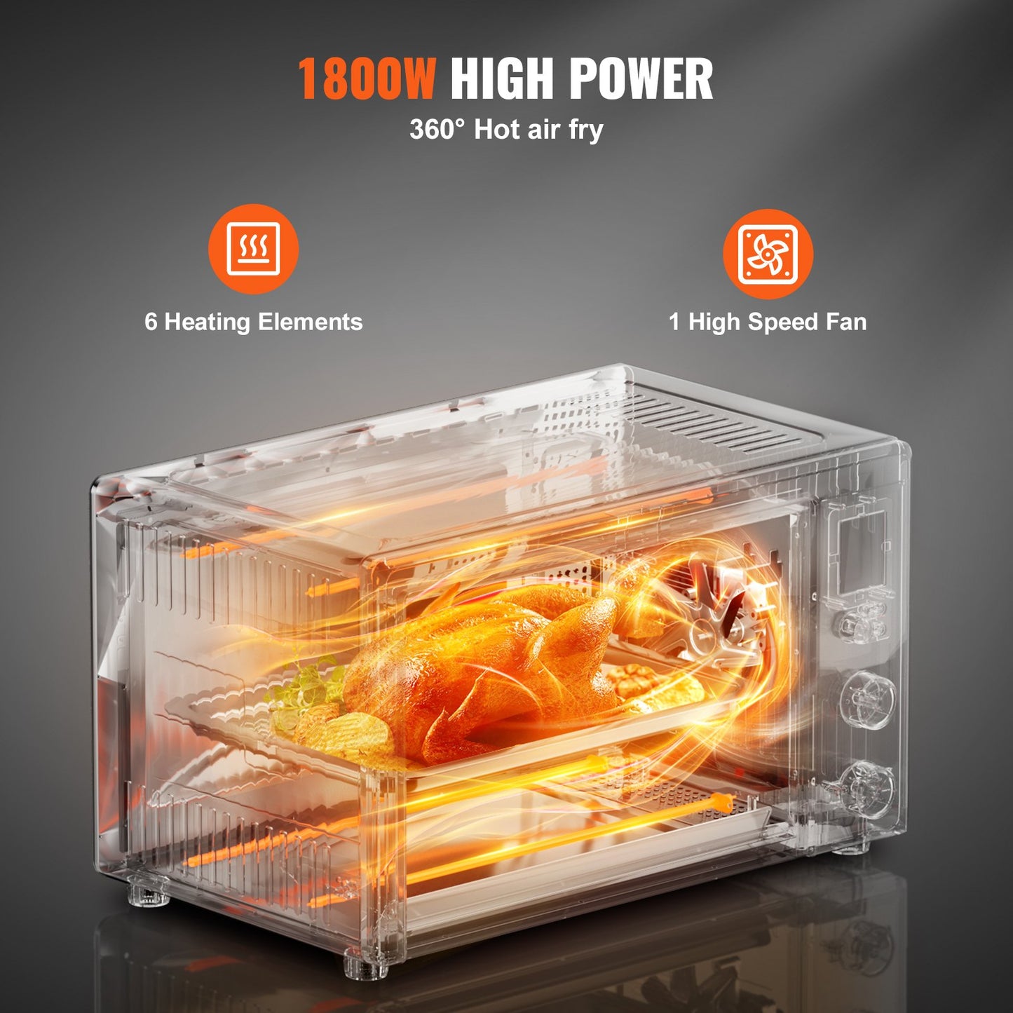 13-IN-1 Air Fryer Toaster Oven, 28L/29.6Qt Convection Oven, 1800W 2-Tier Toaster Ovens Countertop Combo with Wire Racks, Pizza Pan, Gloves, Home and Commercial Use