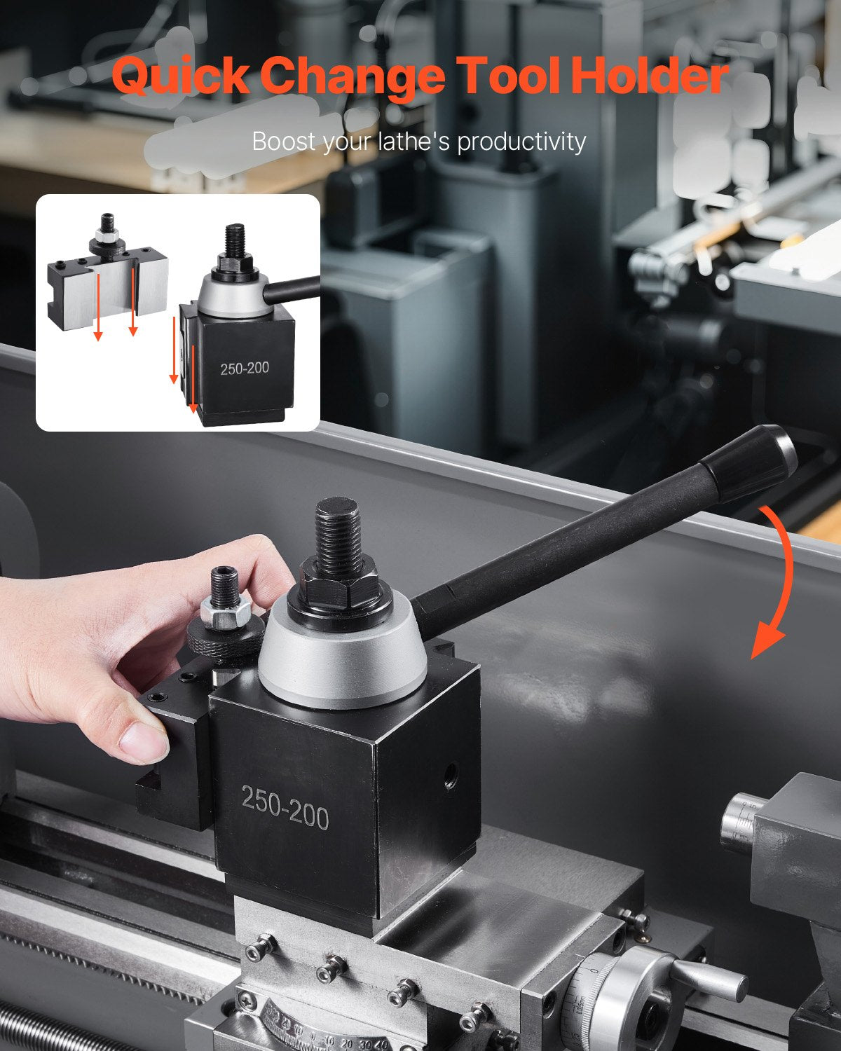 Quick Change Tool Post Set 6 st svarv verktygshållare för 10"-15" mini svarv