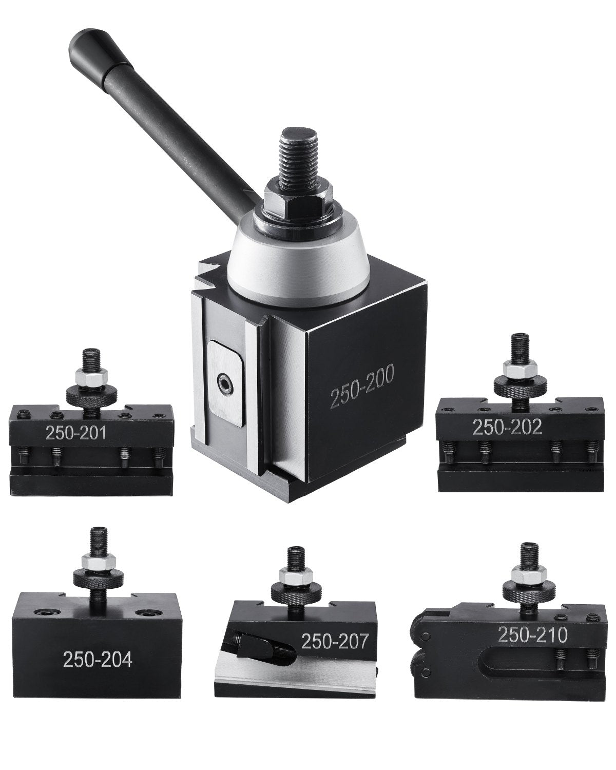 Quick Change Tool Post Set 6 st svarv verktygshållare för 10"-15" mini svarv