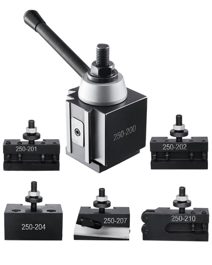 Quick Change Tool Post Set 6 st svarv verktygshållare för 10"-15" mini svarv