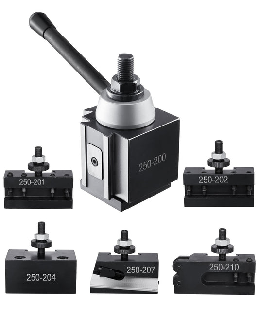 Quick Change Tool Post Set 6 st svarv verktygshållare för 10"-15" mini svarv