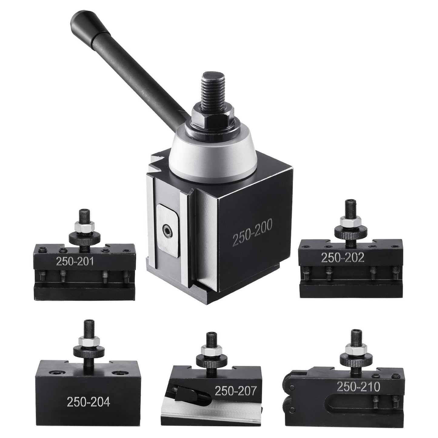 Quick Change Tool Post Set 6 st svarv verktygshållare för 10"-15" mini svarv