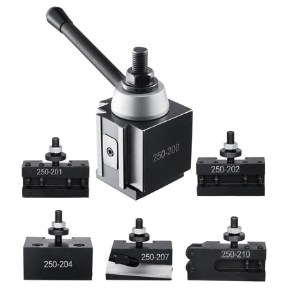 Quick Change Tool Post Set 6 st svarv verktygshållare för 10"-15" mini svarv