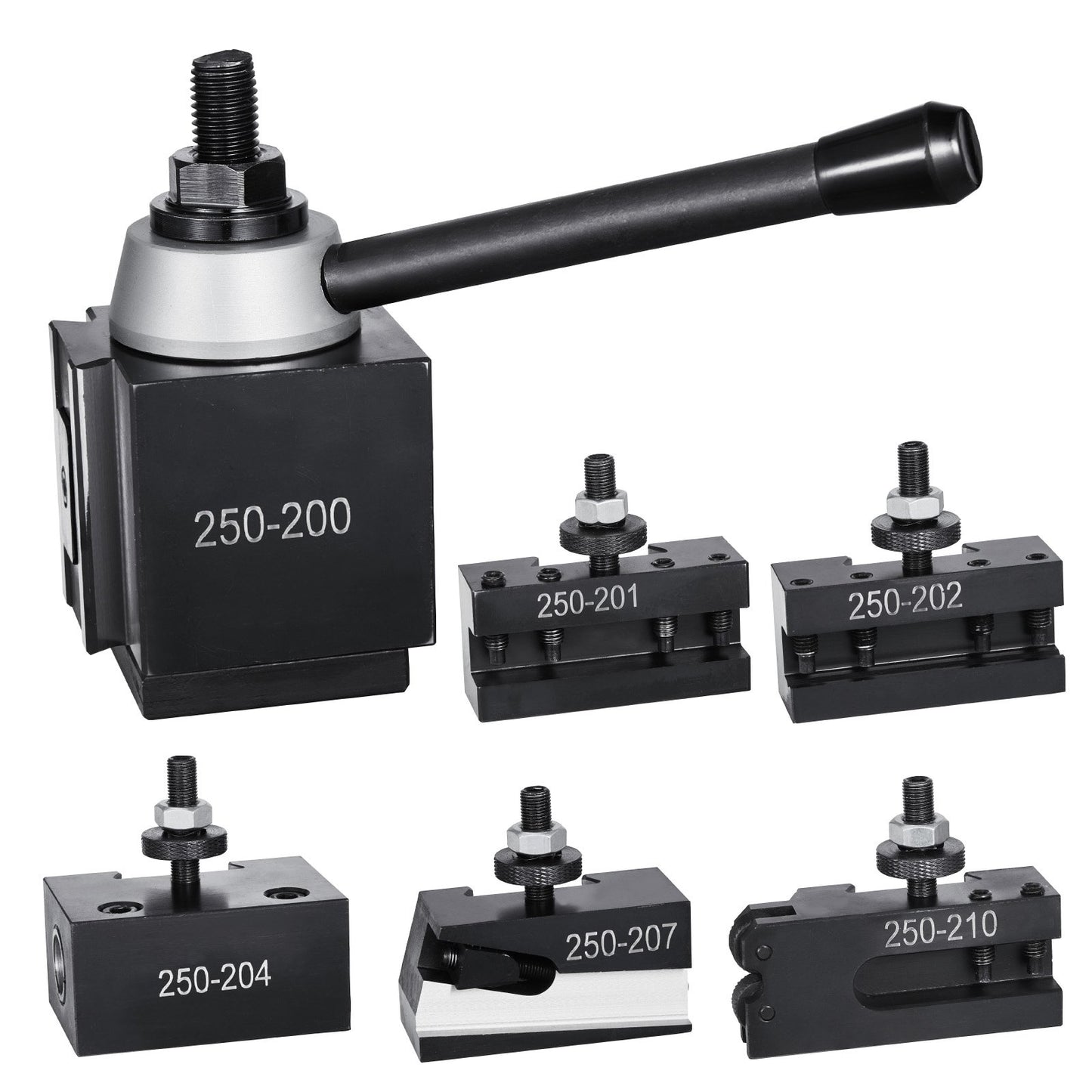 Quick Change Tool Post Set 6 st svarv verktygshållare för 10"-15" mini svarv