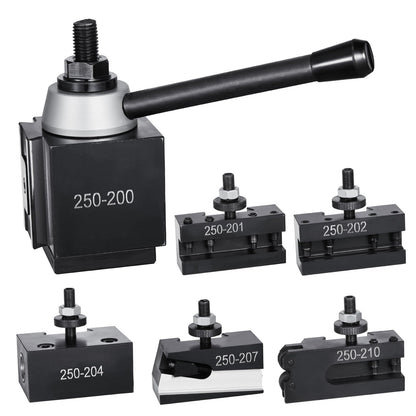 Quick Change Tool Post Set 6 st svarv verktygshållare för 10"-15" mini svarv