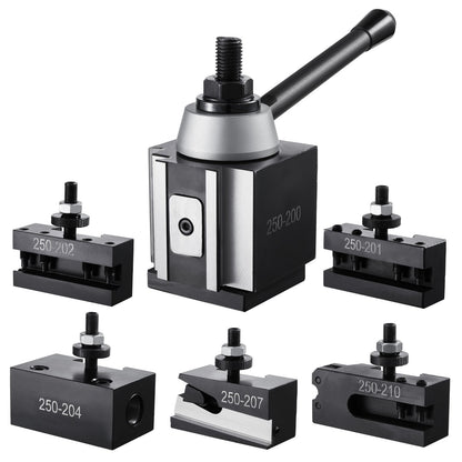 Quick Change Tool Post Set 6 st svarv verktygshållare för 10"-15" mini svarv