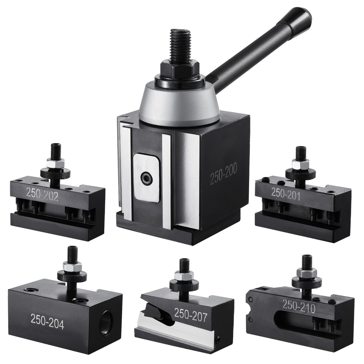 Quick Change Tool Post Set, 6 Pcs, Includes Lathe Tool Holders, Wedge Type Tool Post with Turning Tool Holder Accessories, for Mini Lathe & Metal Lathe 10"-15" Swing, Durable Steel Material