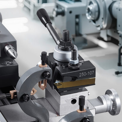 Quick Change Tool Post Set, 6 Pcs, Includes Lathe Tool Holders, Wedge Type Tool Post with Turning Tool Holder Accessories, Fit for Mini Lathe & Metal Lathe 6"-12" Swing, Durable Steel Material