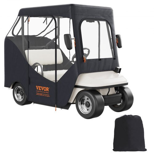 Golf Cart Enclosure, Polyester Driving Enclosure, Club Car Covers Suitable for 2-Seater Golf Carts, Sunproof and Dustproof Outdoor Cart Cover