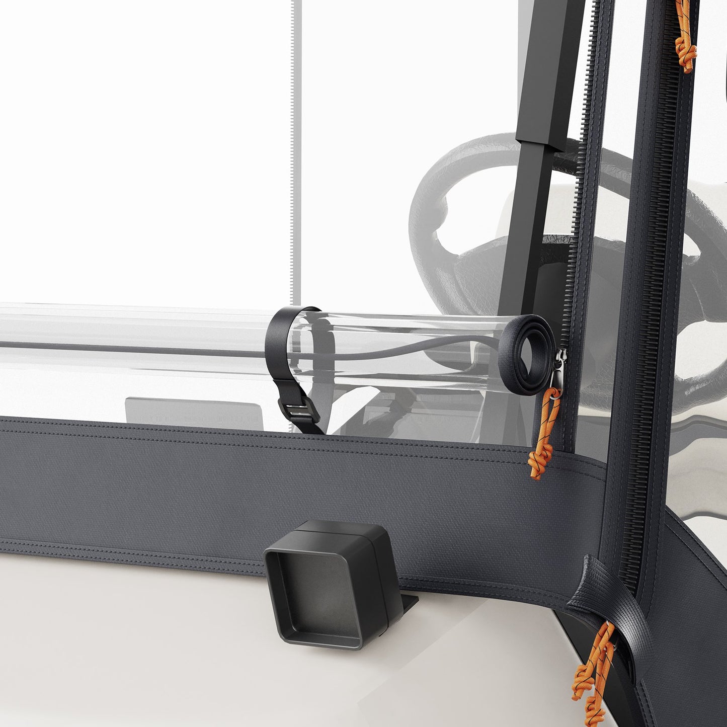 Golfwagen-Abdeckung, 420D-Polyester-Abdeckung mit 4 transparenten Fenstern an den Seiten, 4 Passagier-Schlägerabdeckungen, universell passend für die meisten Markenwagen, sonnen- und staubdichte Outdoor-Wagen-Abdeckung