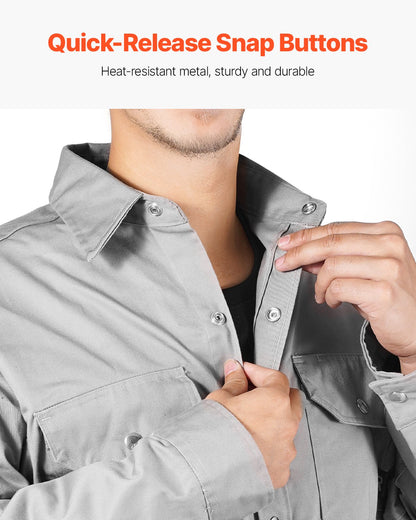 Flame Resistant Welding Jacket 7oz FR Cotton Welding Safety Jacket XL Size