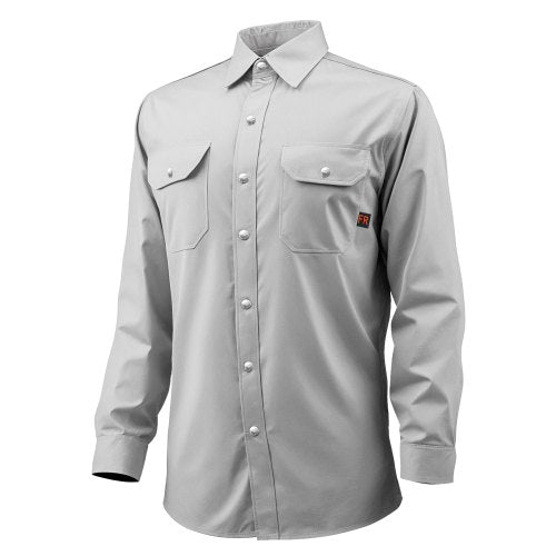 FR Shirts for Men, 7oz. Flame Resistant Welding Jacket, Machine Washable Cotton Heat-Resistant Welding Shirt, Meets ATPV 9.2 Cal/cm² Arc Rating - M Size