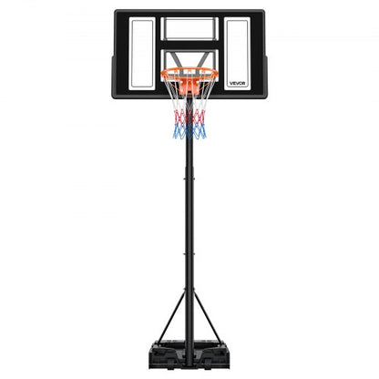 Portable Basketball Stand, 4.4 ft to 10 ft Height Adjustment Basketball Hoop & Goal, Adjustable Basketballs Goal System with Built-in Rolling Wheels for Kids, Teens, Adults in Driveways, Pools