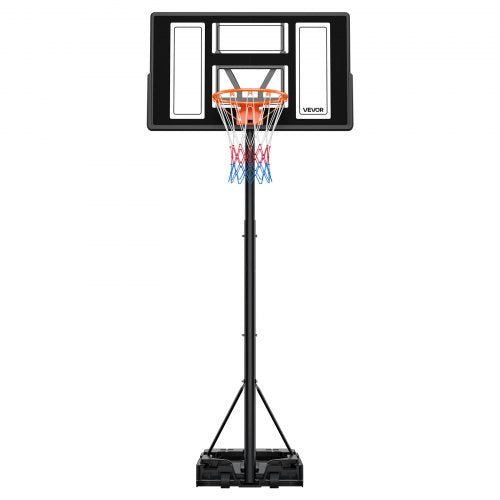 Portable Basketball Stand, 4.4 ft to 10 ft Height Adjustment Basketball Hoop & Goal, Adjustable Basketballs Goal System with Built-in Rolling Wheels for Kids, Teens, Adults in Driveways, Pools