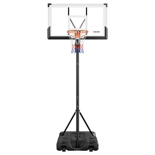 Portable Basketball Stand, 10 ft Height Adjustment Basketball Hoop & Goal, Portable Basketballs Hoop with 54 inch PC Backboard & Wheels for Kids, Teens, Adults in Driveways, Pools, Schools