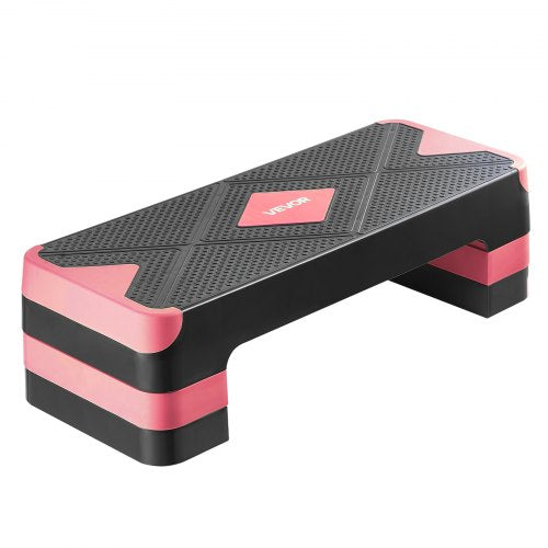 Aerobic Exercise Step Platform Justerbar Workout Stepmaskin 4 Riser Röd