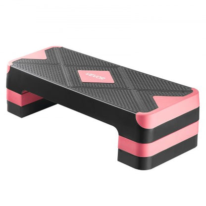Aerobic Exercise Step Platform Justerbar Workout Stepmaskin 4 Riser Röd