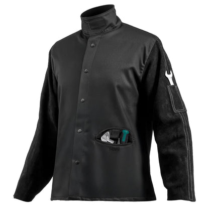 FR svetsjacka XXL storlek Heavy Duty kohudsläder & 9oz FR bomull