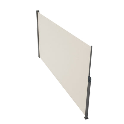 Infällbar sidomarkis, 63''x 118'' Outdoor Privacy Screen, 180g polyester Vattentät infällbar uteplatsskärm, UV 30+ rumsavdelare vindskärm för uteplats, bakgård, balkong, beige