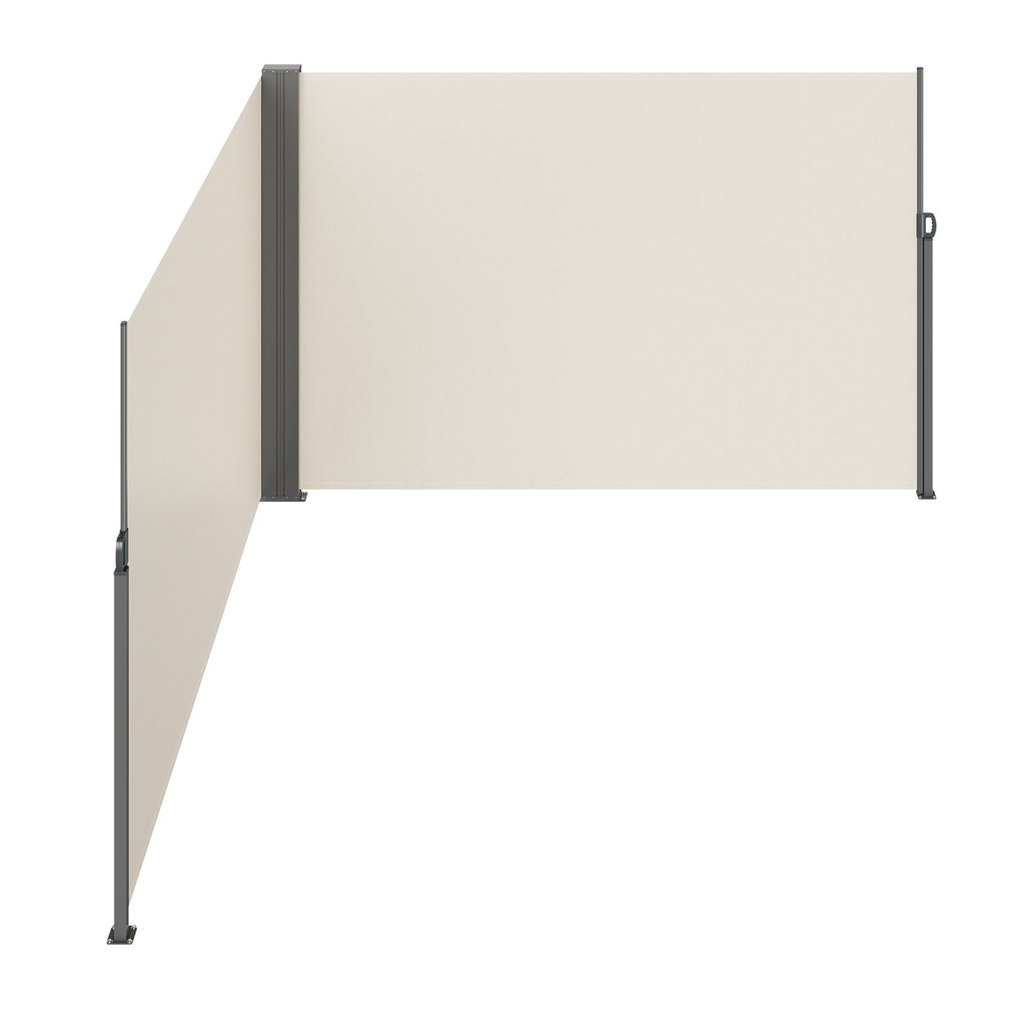 Infällbar sidomarkis, 79''x 236'' Outdoor Privacy Screen, 180g polyester Vattentät infällbar uteplatsskärm, UV 30+ rumsavdelare vindskärm för uteplats, bakgård, balkong, beige