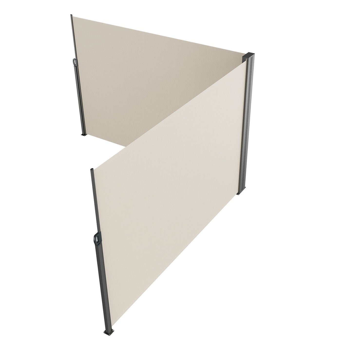 Infällbar sidomarkis, 79''x 236'' Outdoor Privacy Screen, 180g polyester Vattentät infällbar uteplatsskärm, UV 30+ rumsavdelare vindskärm för uteplats, bakgård, balkong, beige