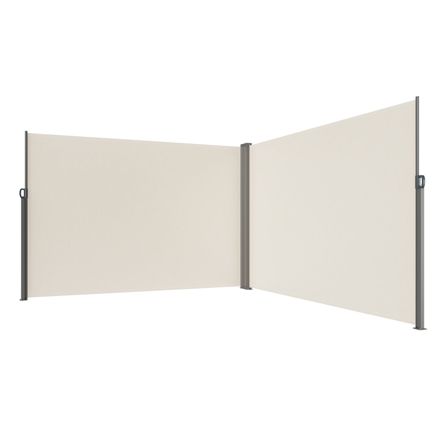 Infällbar sidomarkis, 79''x 236'' Outdoor Privacy Screen, 180g polyester Vattentät infällbar uteplatsskärm, UV 30+ rumsavdelare vindskärm för uteplats, bakgård, balkong, beige