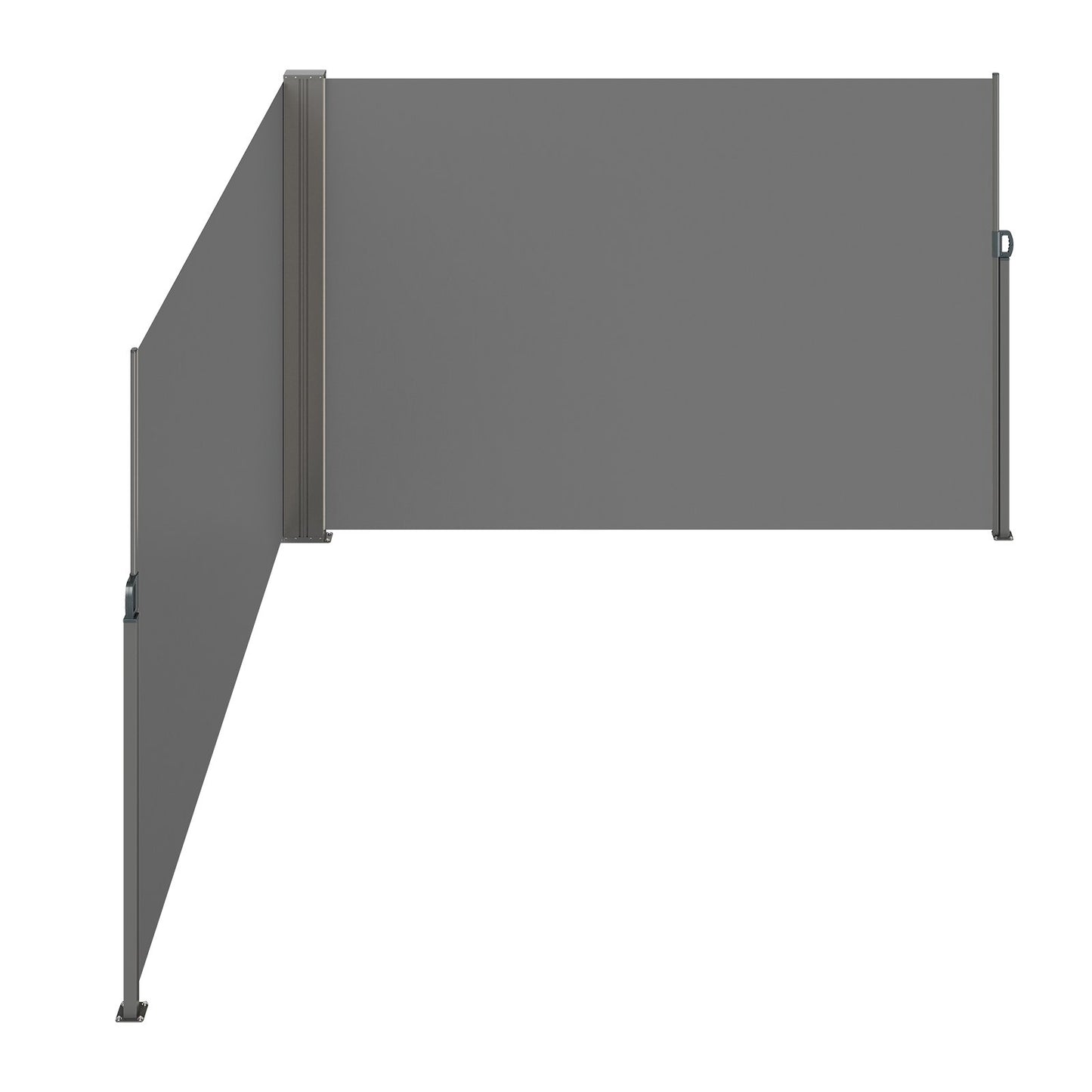 Infällbar sidomarkis, 79''x 236'' Outdoor Privacy Screen, 180g polyester Vattentät infällbar uteplatsskärm, UV 30+ rumsavdelare vindskärm för uteplats, bakgård, balkong, grå