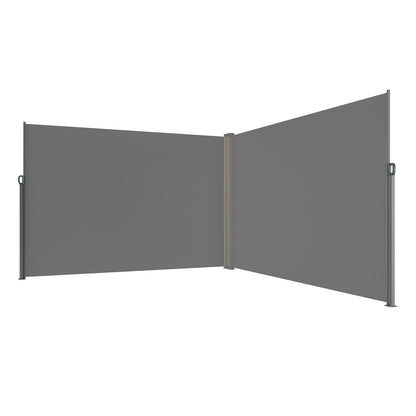 Infällbar sidomarkis, 79''x 236'' Outdoor Privacy Screen, 180g polyester Vattentät infällbar uteplatsskärm, UV 30+ rumsavdelare vindskärm för uteplats, bakgård, balkong, grå