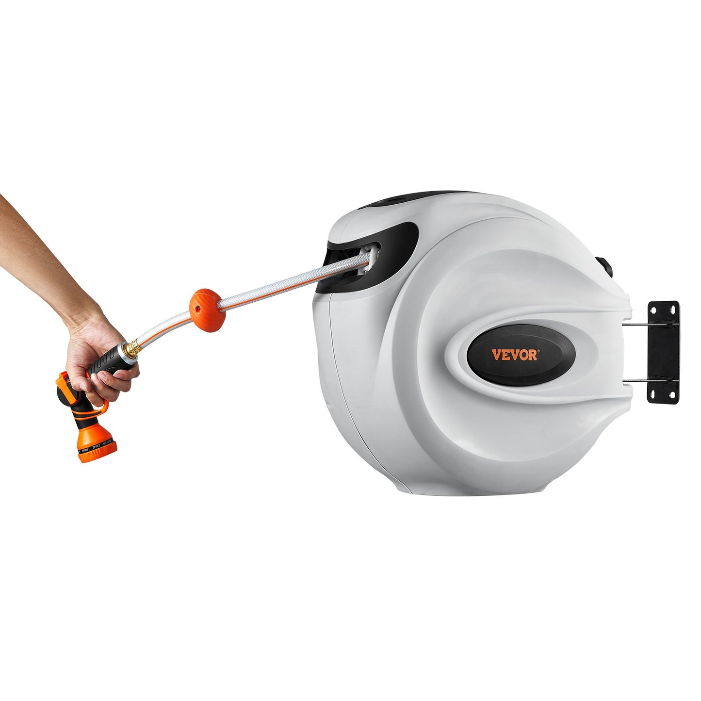 Infällbar trädgårdsslangrulle 1/2 tum x 131,23 fot väggmonterad slangrulle