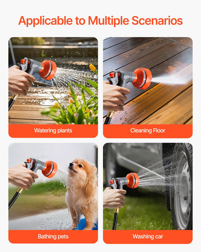 Retractable Garden Hose Reel, 1/2 Inch x 84 ft Wall Mounted Hose Reel, Heavy Duty Garden Hose Reel with 9 Patterns Nozzle, Any Length Lock, Upgraded Slow Return System and 180°Swivel Bracket