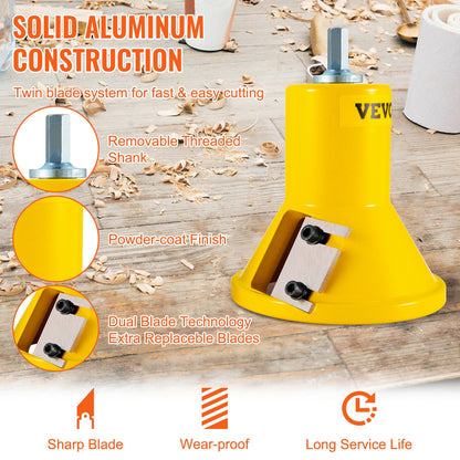 Tenon Cutter, 1"/25.4mm & 1.5"/38mm & 2"/50.8mm, Premium Aluminum & Steel Log Furniture Cutter, with Dual Straight Blades & Button Screws Home Master Kit, Commercial Starter’s Tool for Home D