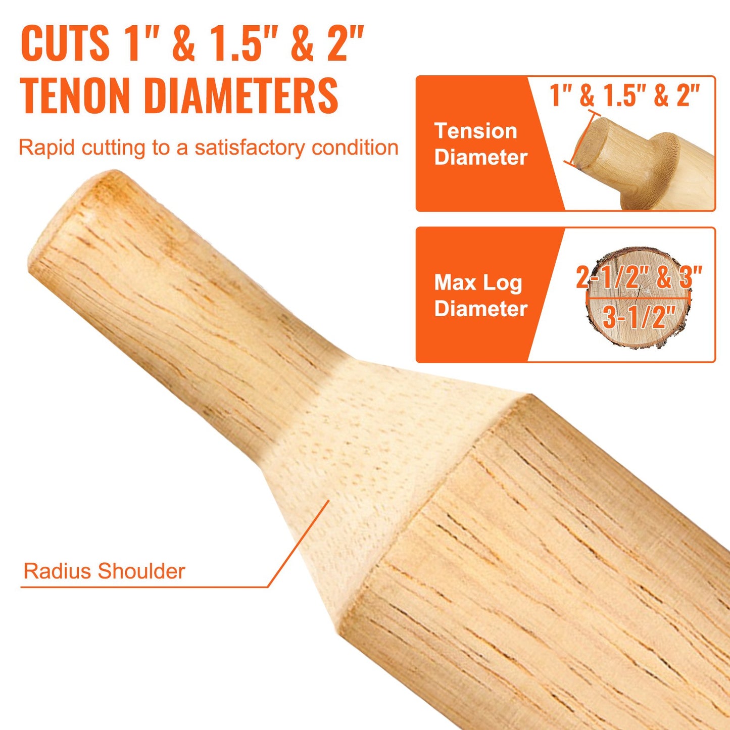 Tenon Cutter, 1"/25.4mm & 1.5"/38mm & 2"/50.8mm, Premium Aluminum & Steel Log Furniture Cutter, with Dual Straight Blades & Button Screws Home Master Kit, Commercial Starter’s Tool for Home D