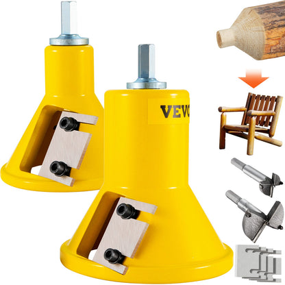 Tappskärare, 1\"/25,4 mm & 2\"/50,8 mm diameter, med dubbla raka blad och knappskruvar Home Master Kit, premium aluminium- och stålträsmöbelskärare, kommersiellt nybörjarverktyg för gör-det-själv hemma