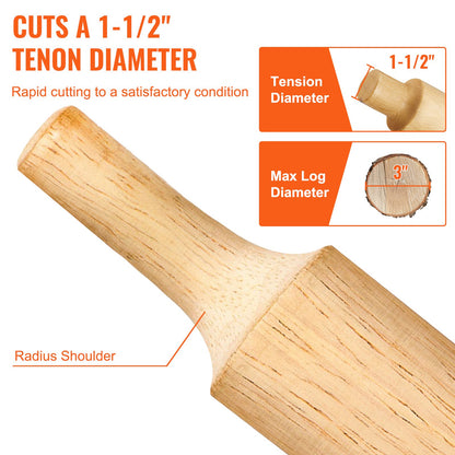 Tenon Cutter, 1.5" / 38 mm Diameter, Premium Aluminum & Steel Log Furniture Cutter, with Dual Curved Blades & Button Screws Home Master Kit, Commercial Woodworking Tool for Home Beginner DIY